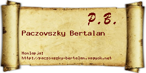 Paczovszky Bertalan névjegykártya