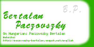 bertalan paczovszky business card